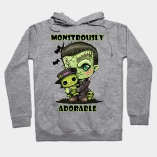 Monstrously Adorable Cute Frankenstein Monster with plushie Hoodie